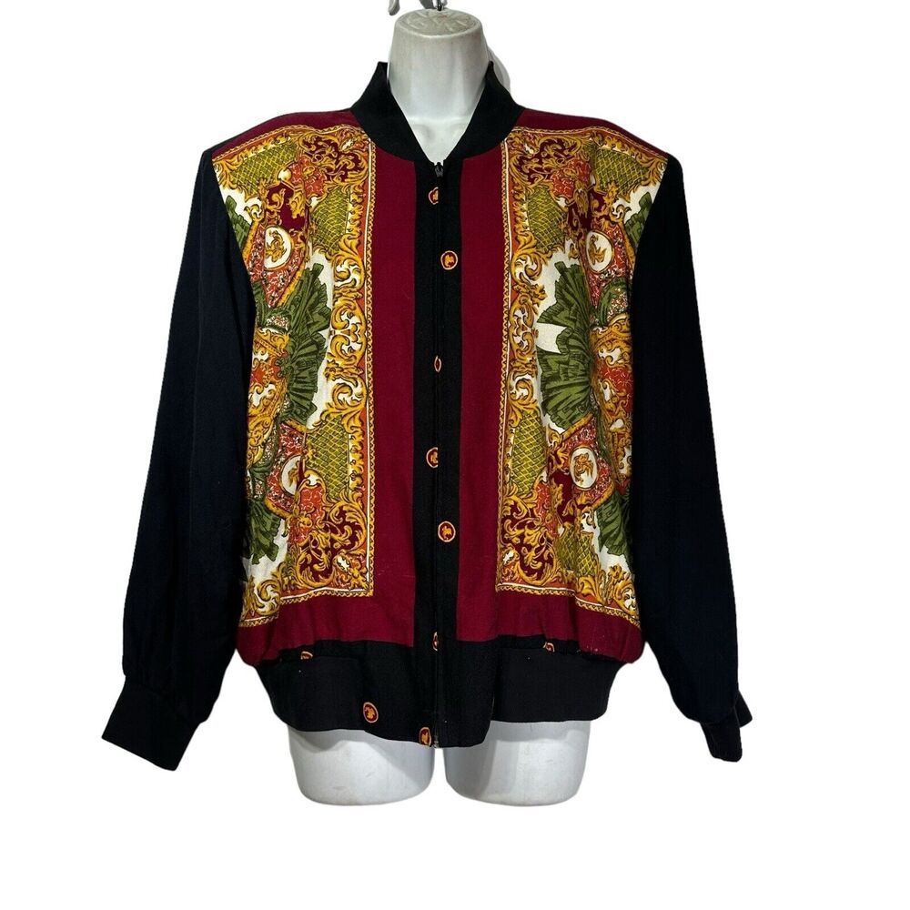 Vintage AC Sport scarf baroque print jacket Size 16W
